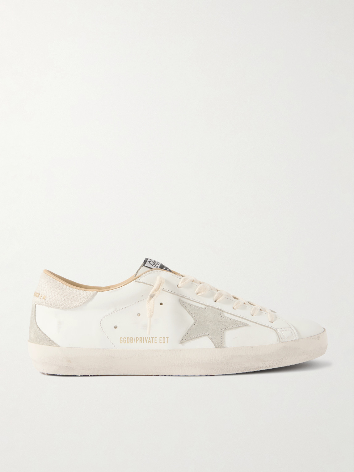 Golden Goose Super-Star Distressed Suede-Trimmed Leather Sneakers EU 41