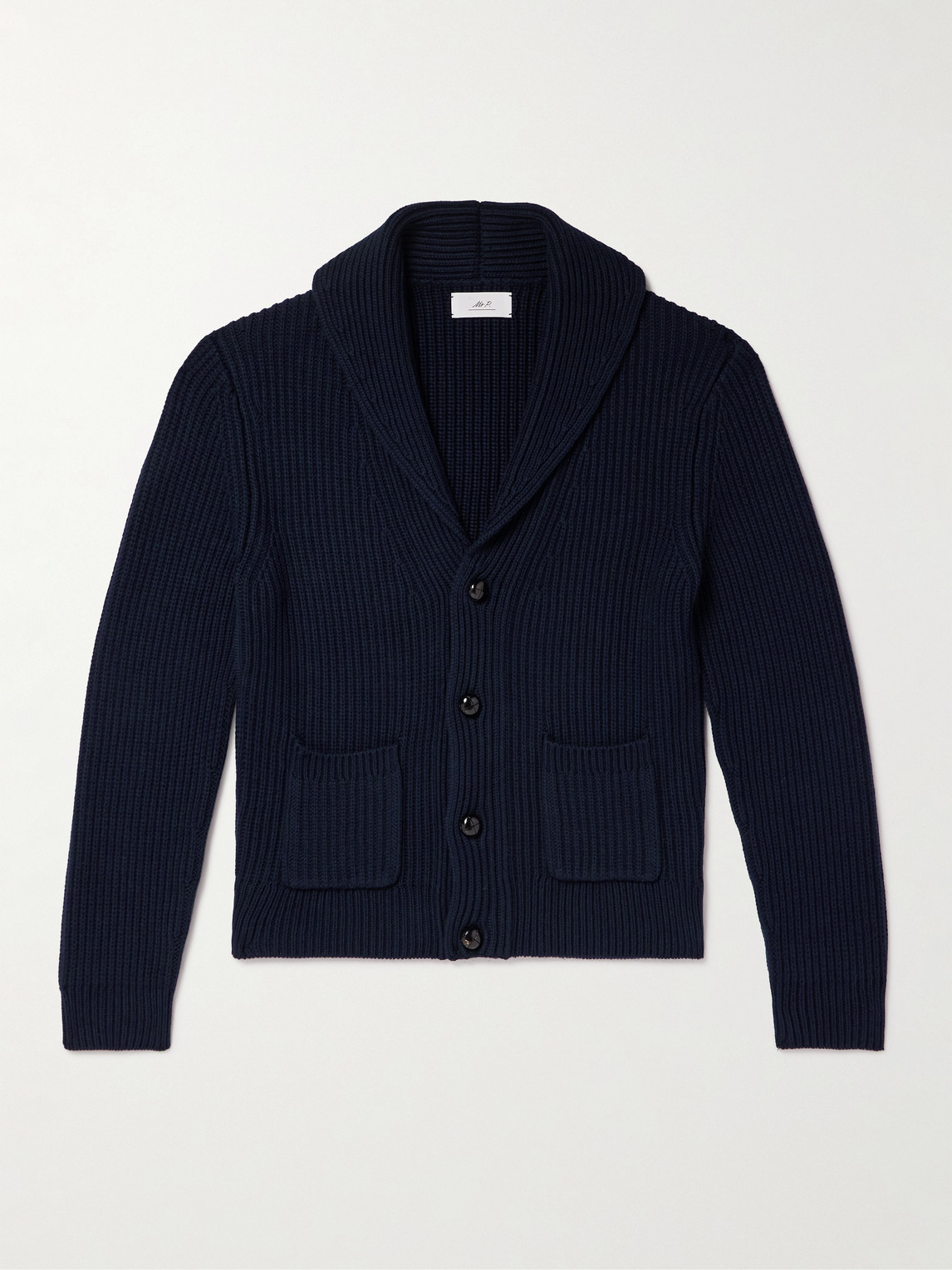 MR P. hawl-Collar Ribbed Cotton and Cashmere-Blend Cardigan - Men