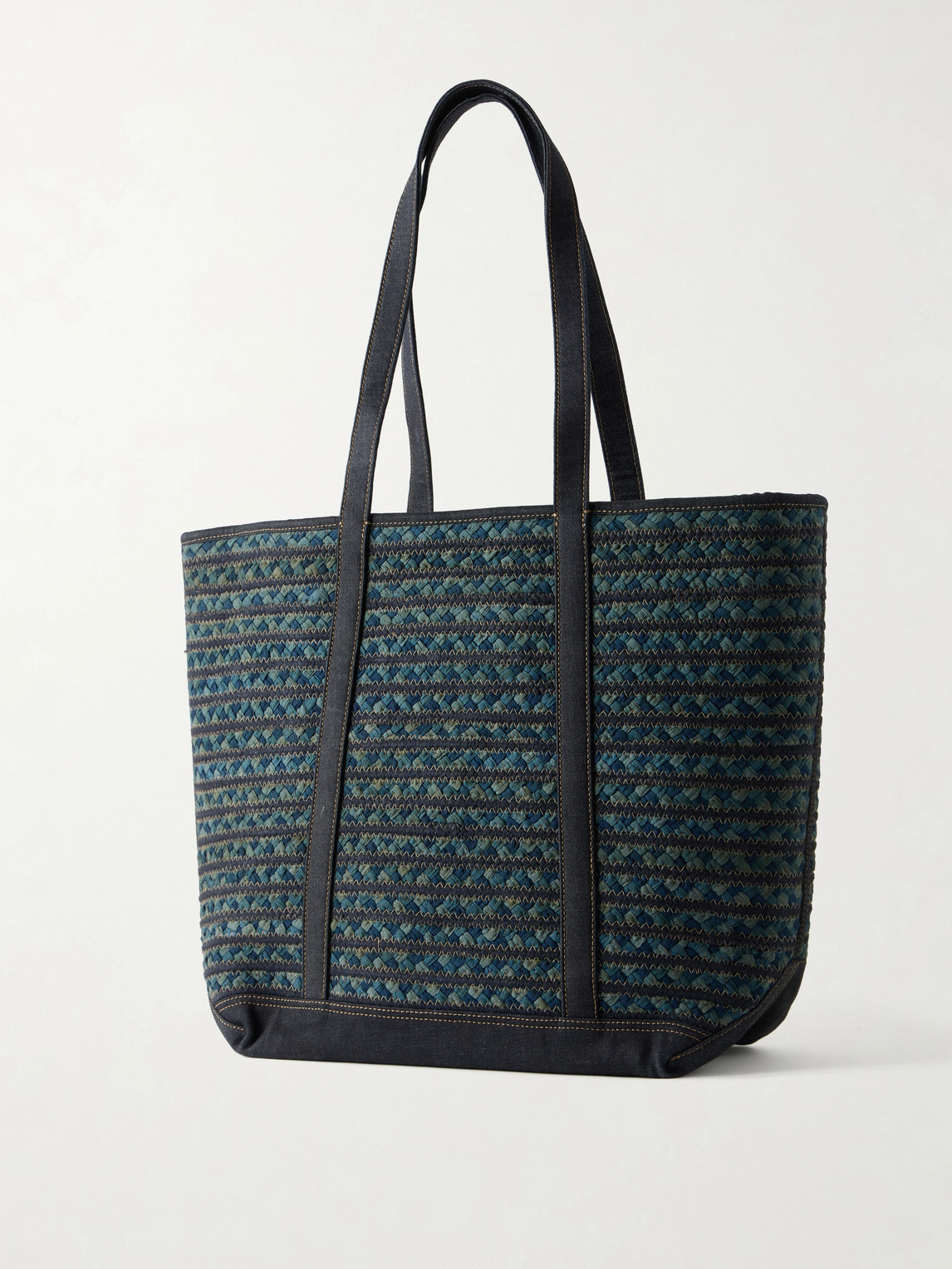  Rrl - Banks Beach Medium Woven Tote - Men - Blue 