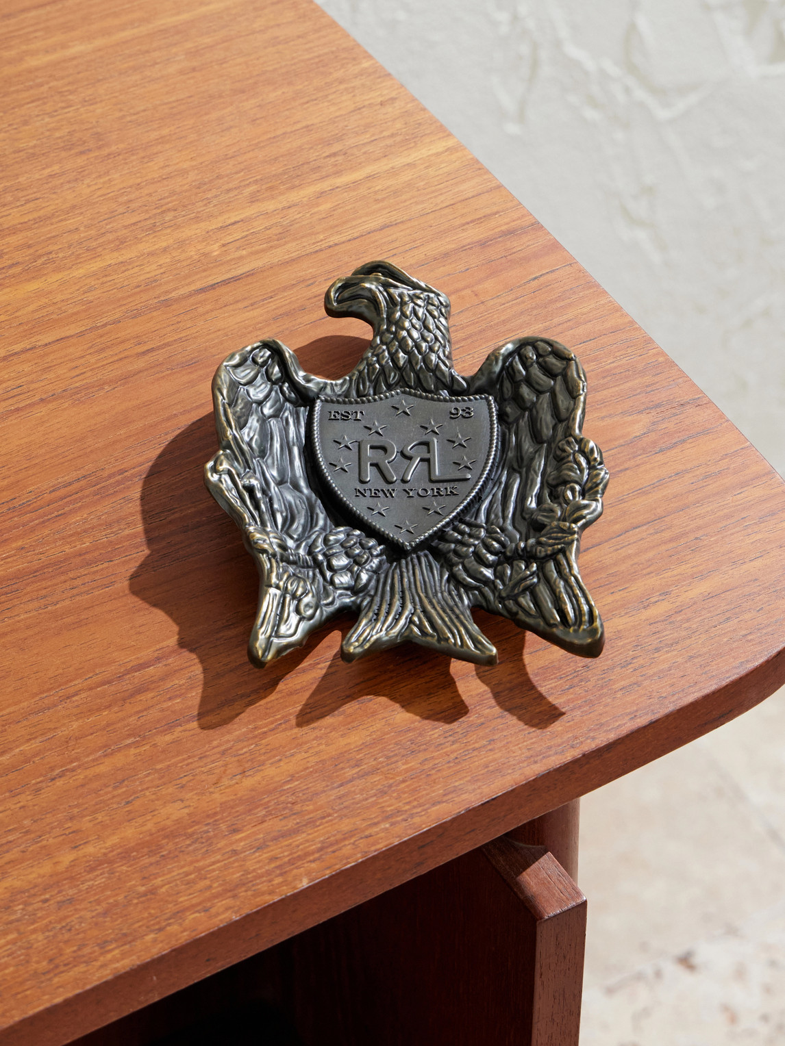 Rrl Eagle Logo-embossed Brass Tray In Silver