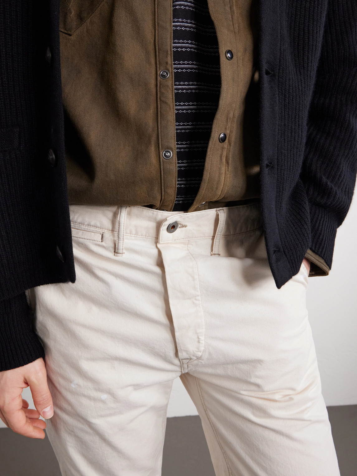 Straight-Leg Paint-Splattered Cotton-Canvas Trousers