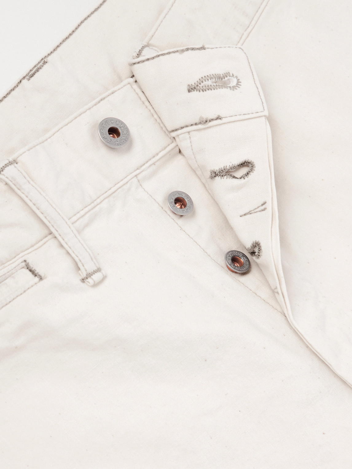 Straight-Leg Paint-Splattered Cotton-Canvas Trousers