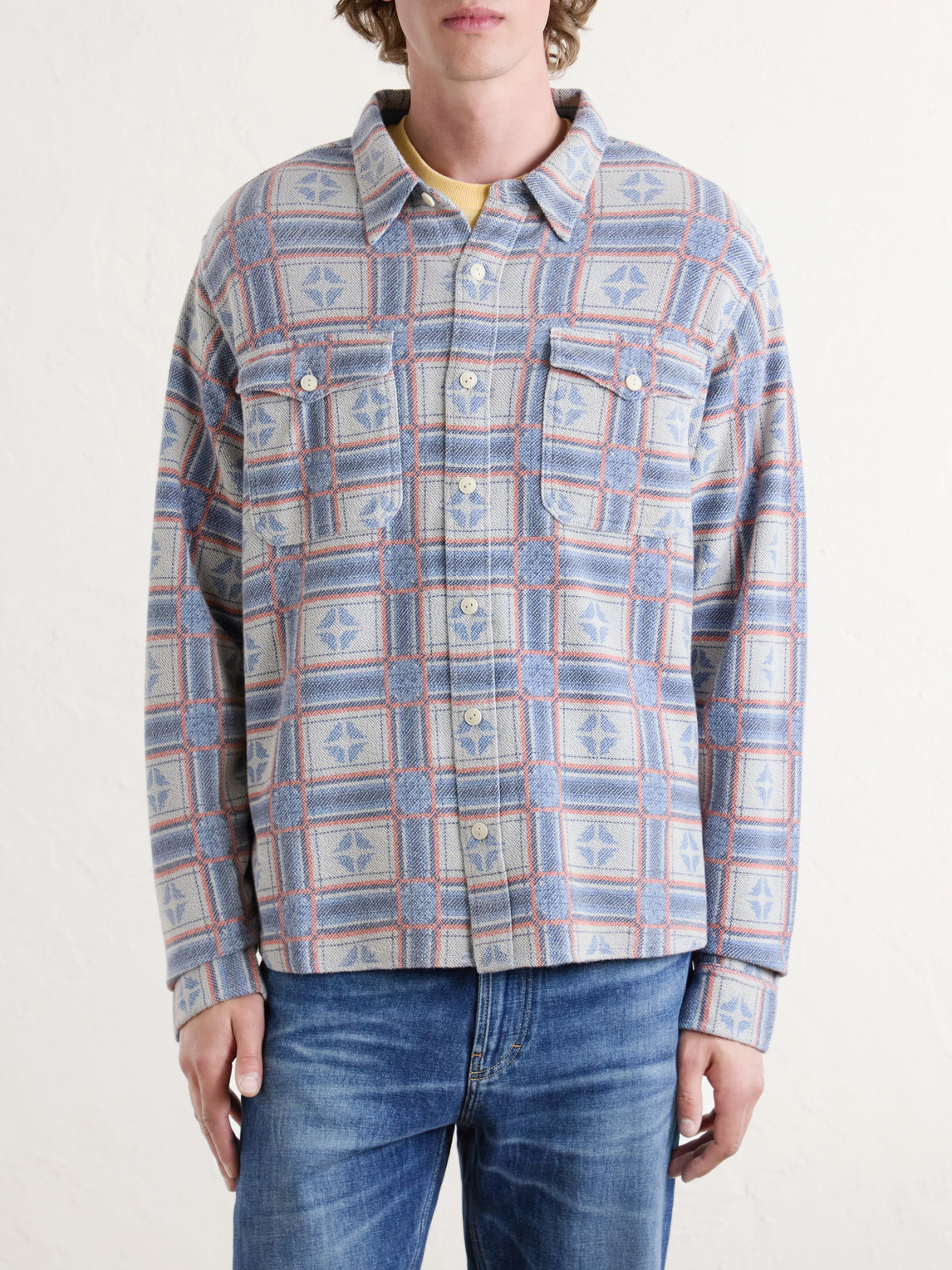  Rrl - Horace Checked Cotton-terry Shirt - Men - Neutrals - S 