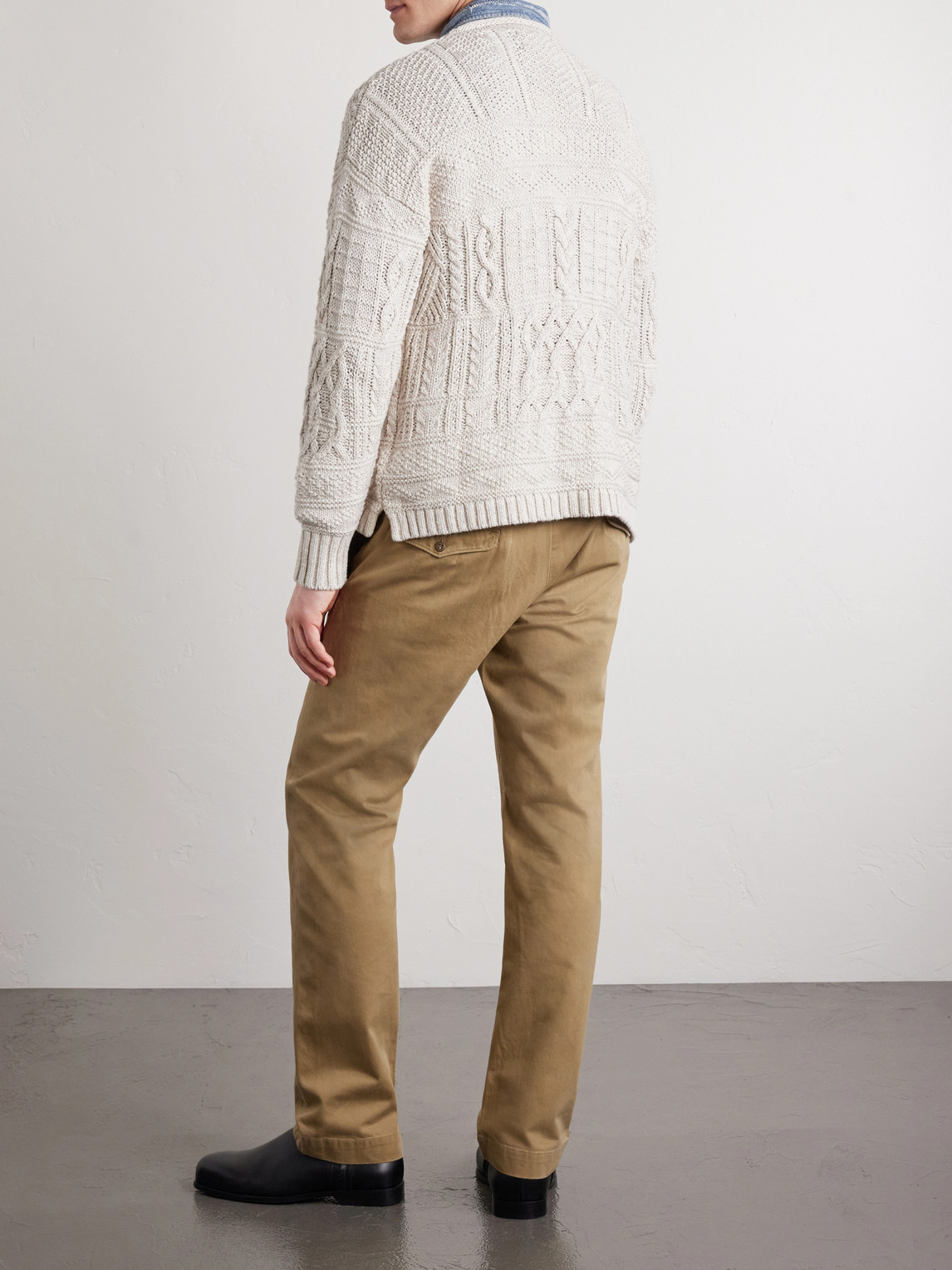 Cable-Knit Cotton, Linen And Silk-Blend Sweater