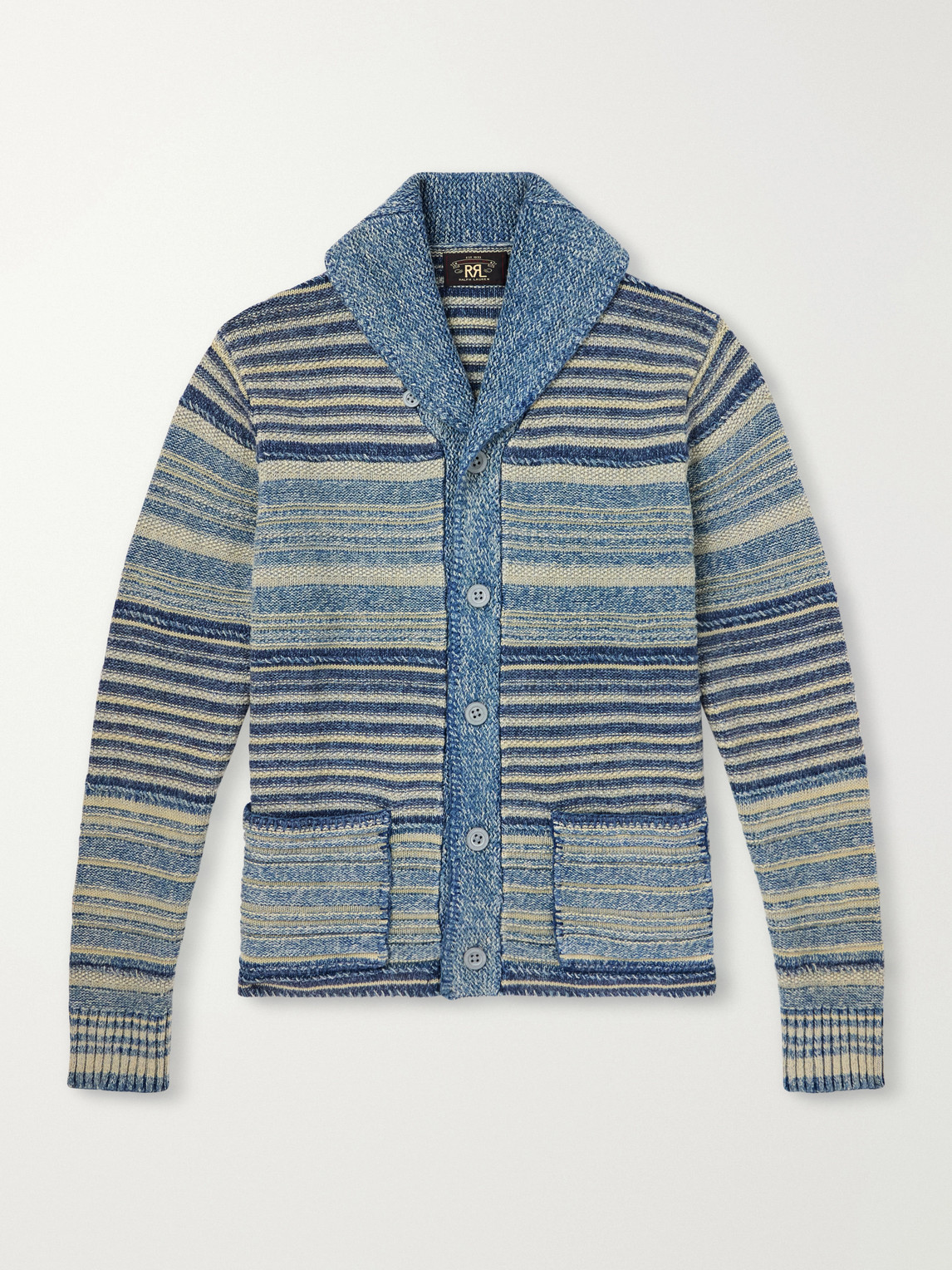 RRL Shawl-Collar Striped Cotton and Linen-Blend Cardigan - Men