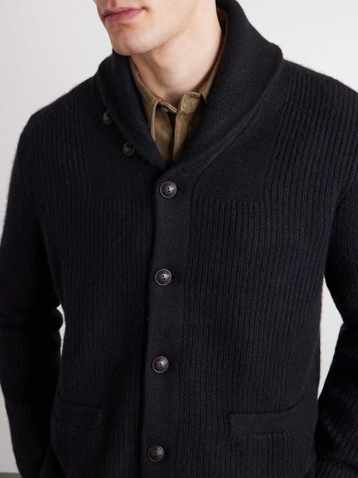 Shawl-Collar Cashmere Cardigan