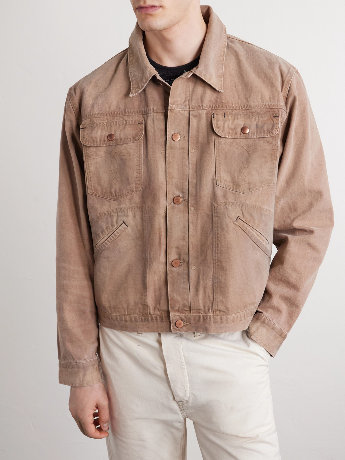  Rrl - Cotton-canvas Trucker Jacket - Men - Red - Xxl 