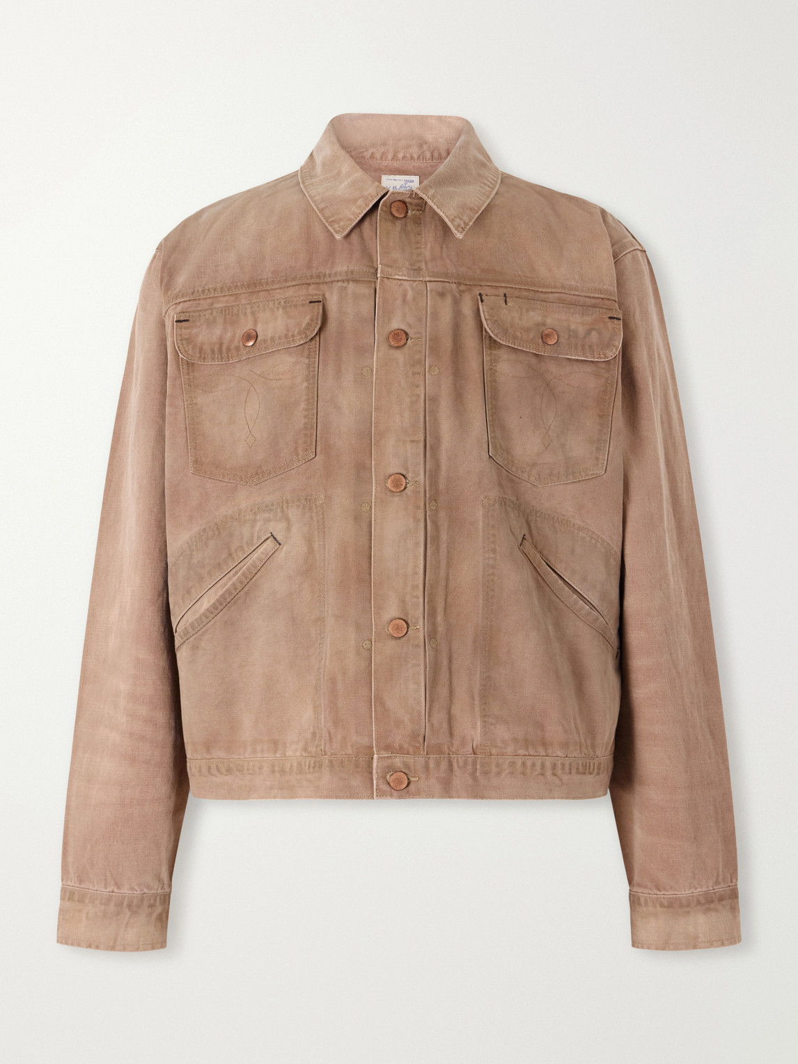 Rrl Cotton-canvas Trucker Jacket In Red