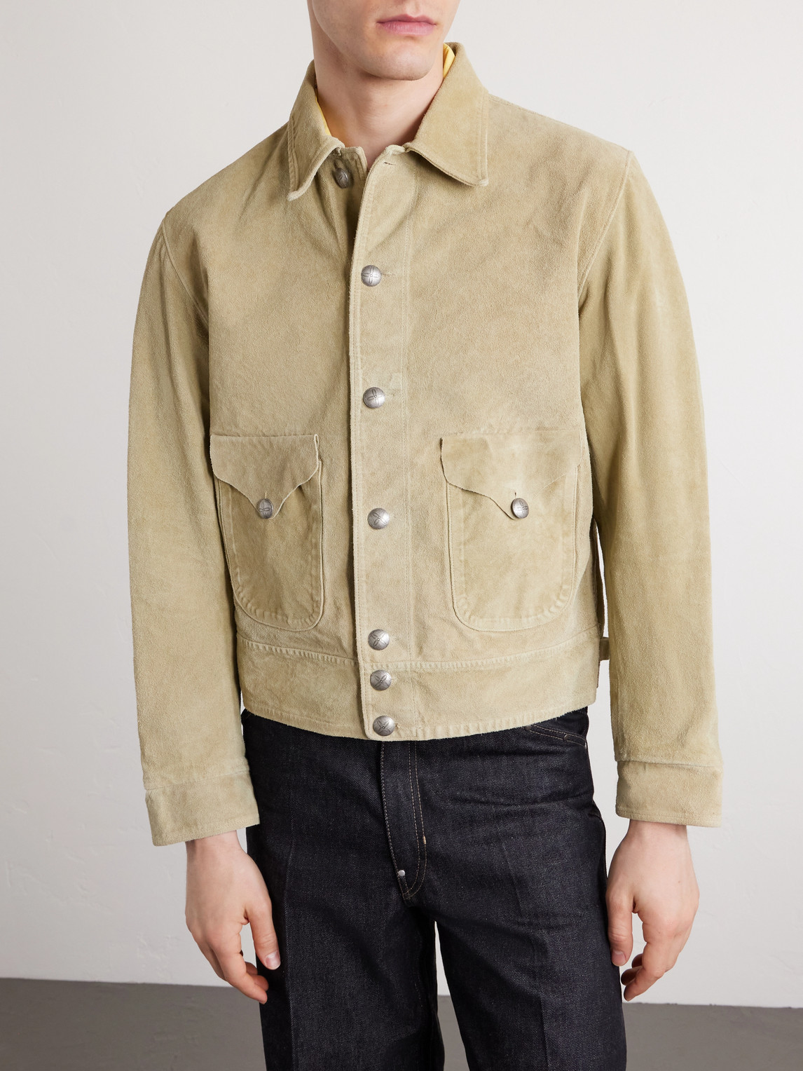  Rrl - Schwab Suede Jacket - Men - Neutrals - L 