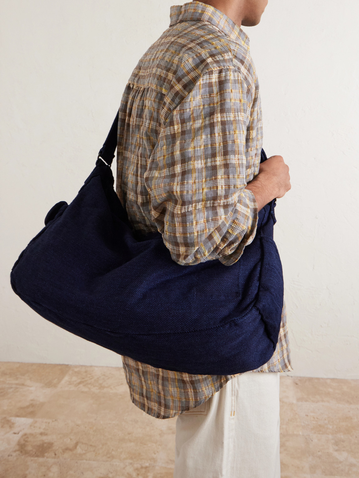  Frizmworks - Sashiko Denim Messenger Bag - Men - Blue 