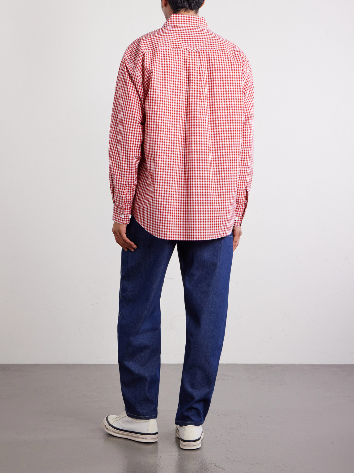  Frizmworks - Ease Gingham Cotton Shirt - Men - Red - S 