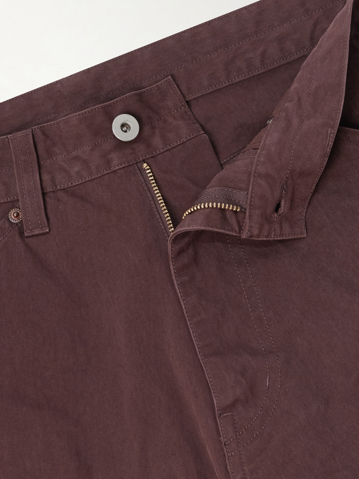 Straight-Leg Cotton-Blend Trousers