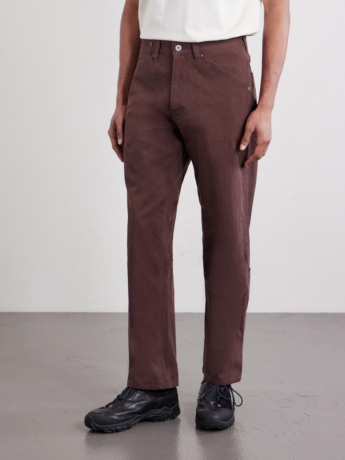 Straight-Leg Cotton-Blend Trousers