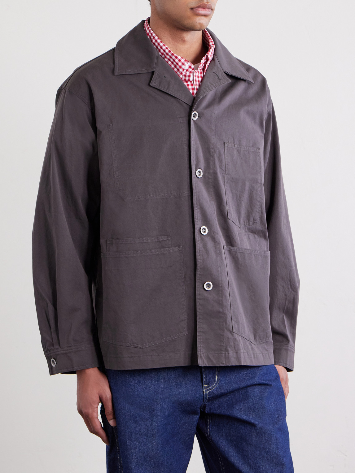 Relaxed Coverall Cotton-Blend Twill Blouson Jacket