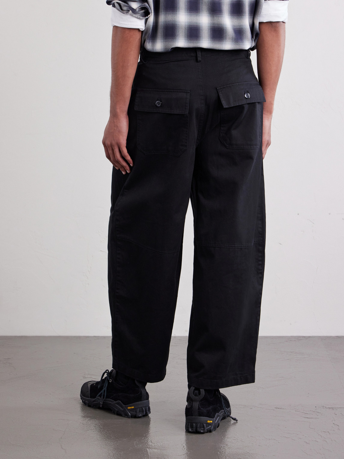 Wide-Leg Cotton-Twill Trousers