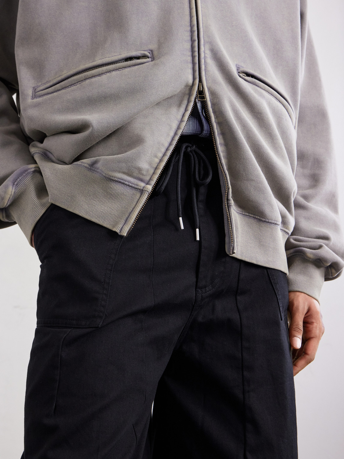 Wide-Leg Cotton-Twill Trousers
