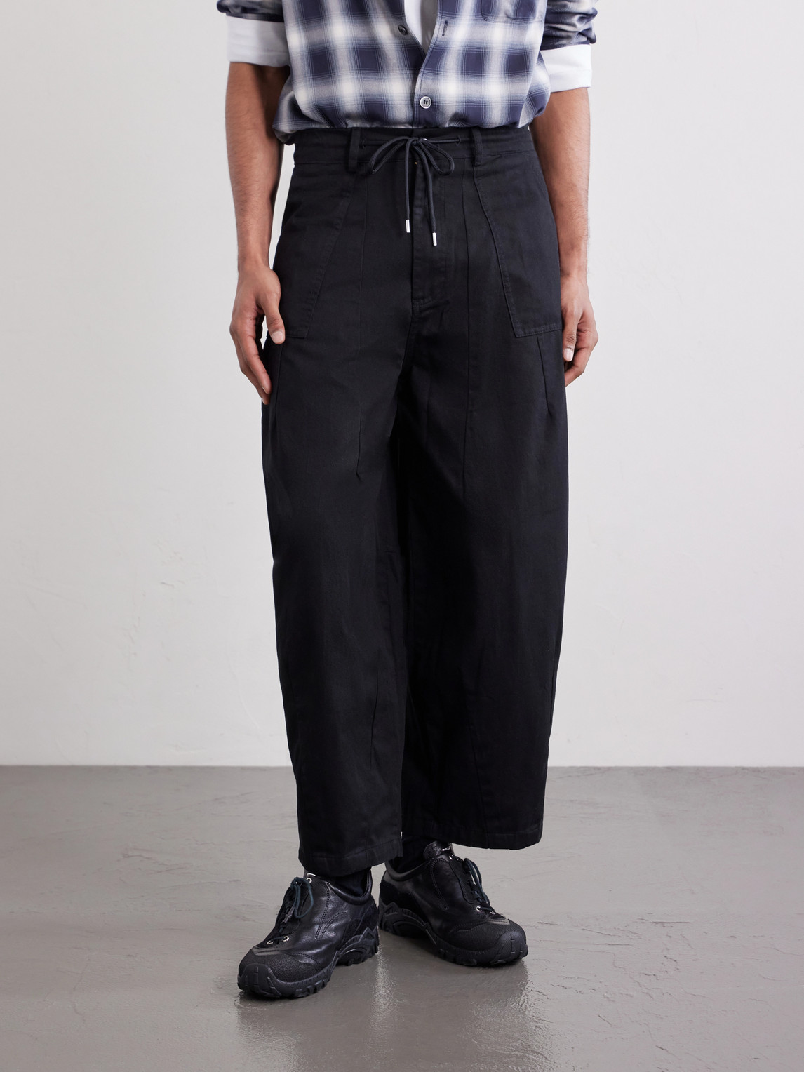 Wide-Leg Cotton-Twill Trousers