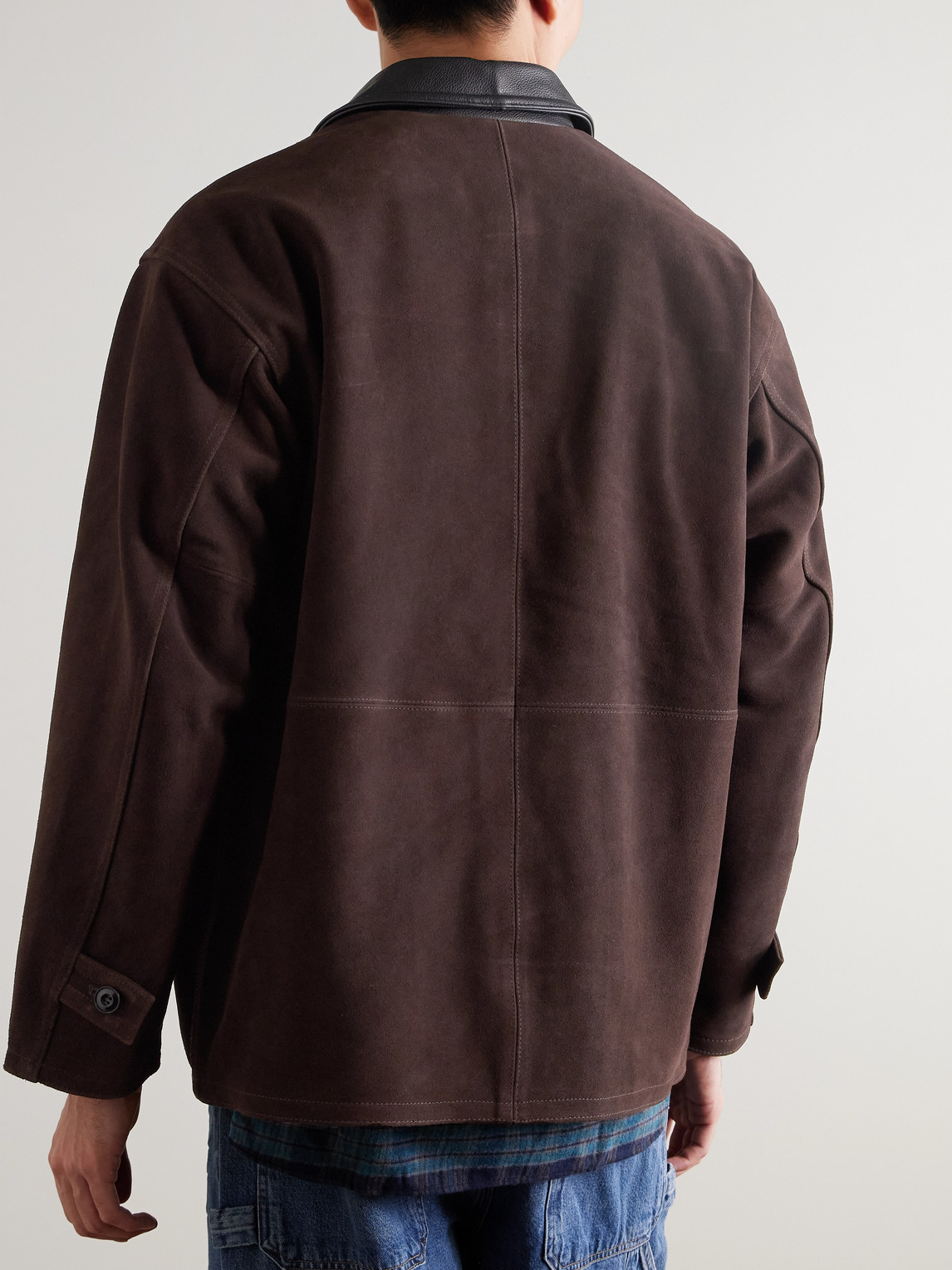 Trimmed Suede Jacket Leather
