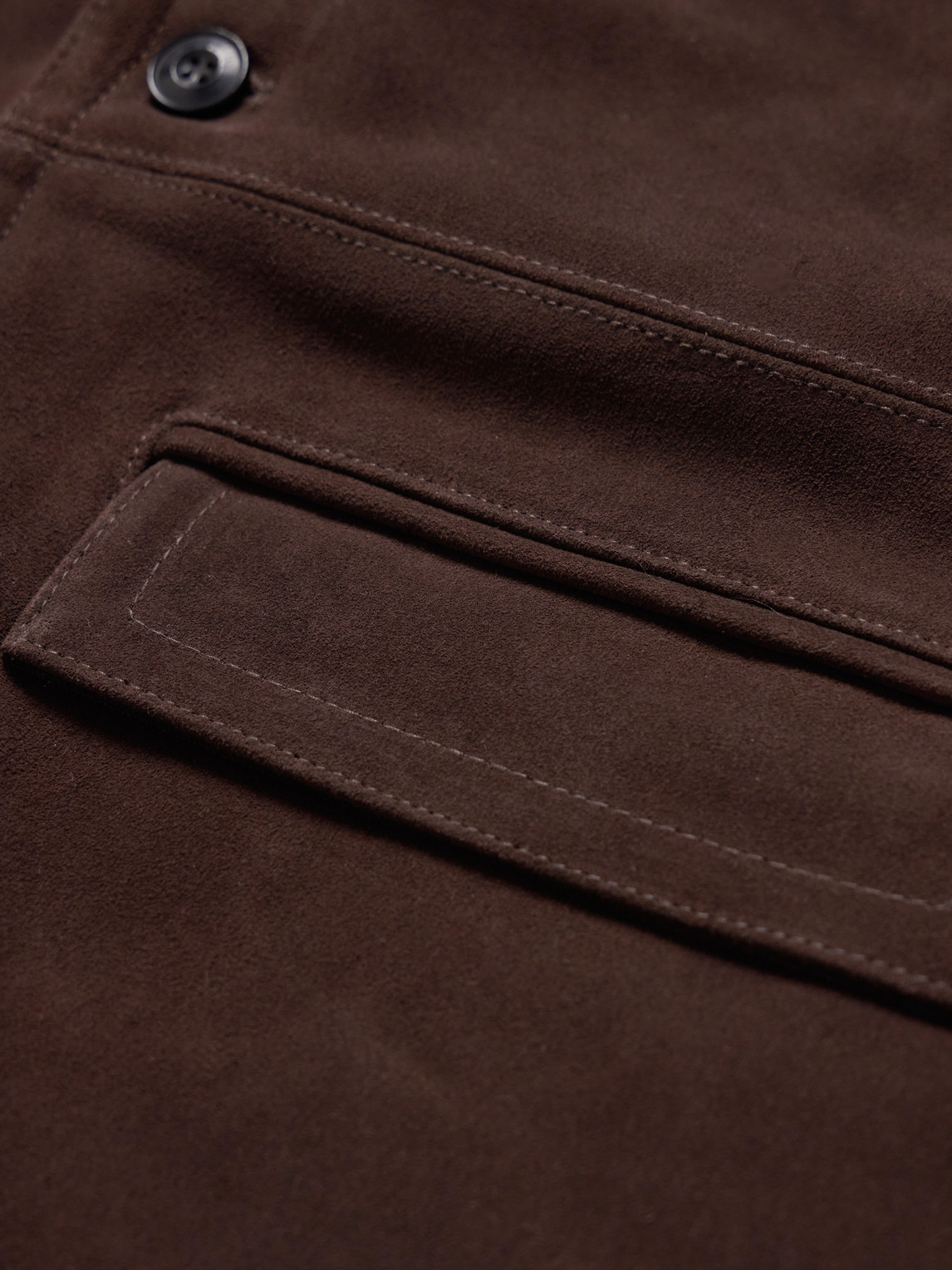 Trimmed Suede Jacket Leather