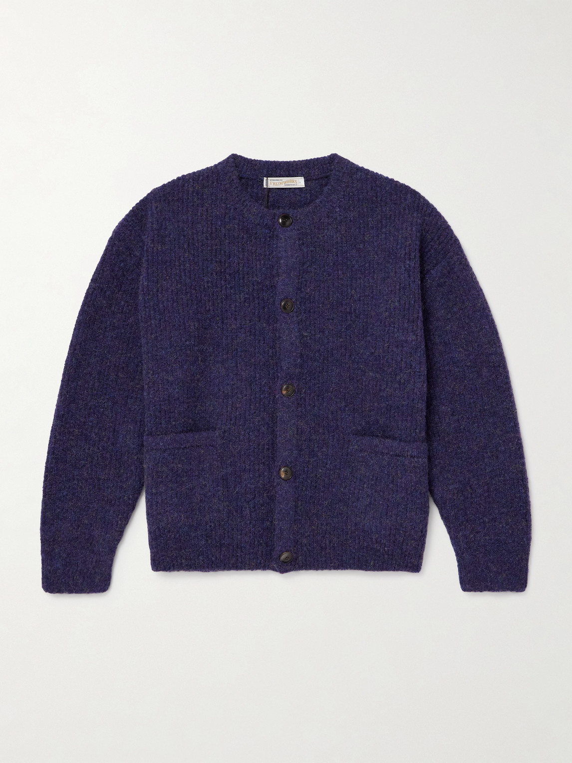 Frizmworks Brushed-knit Cardigan In Blue