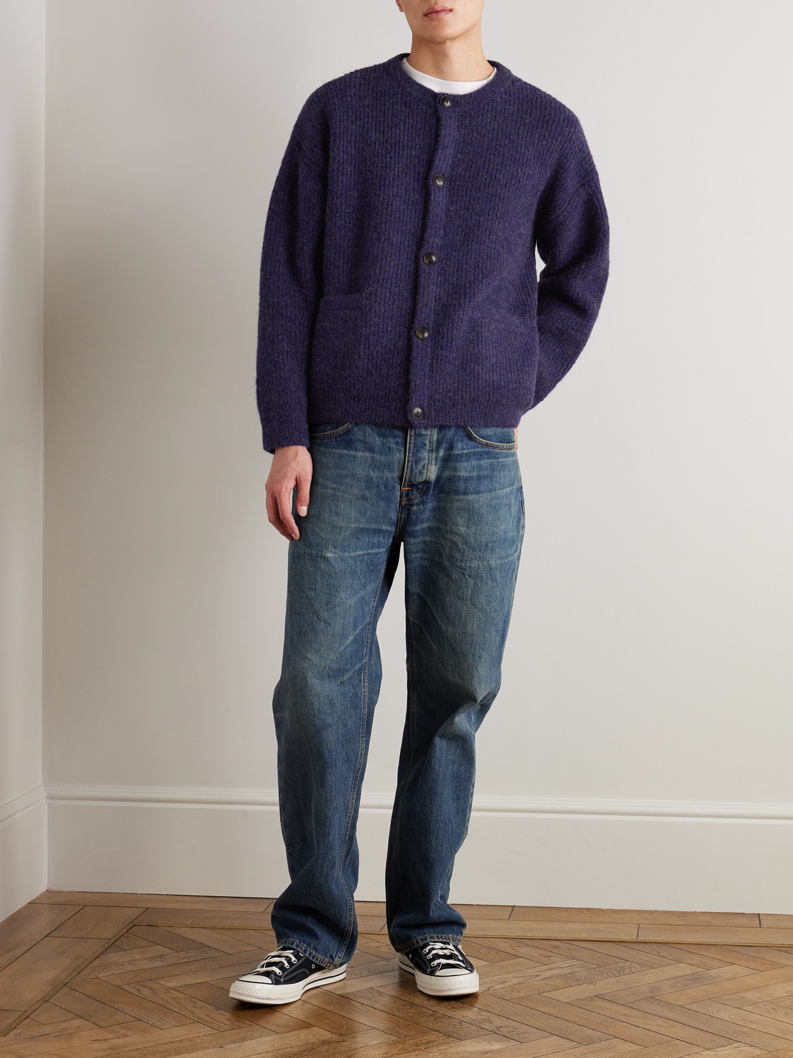 Brushed-Knit Cardigan