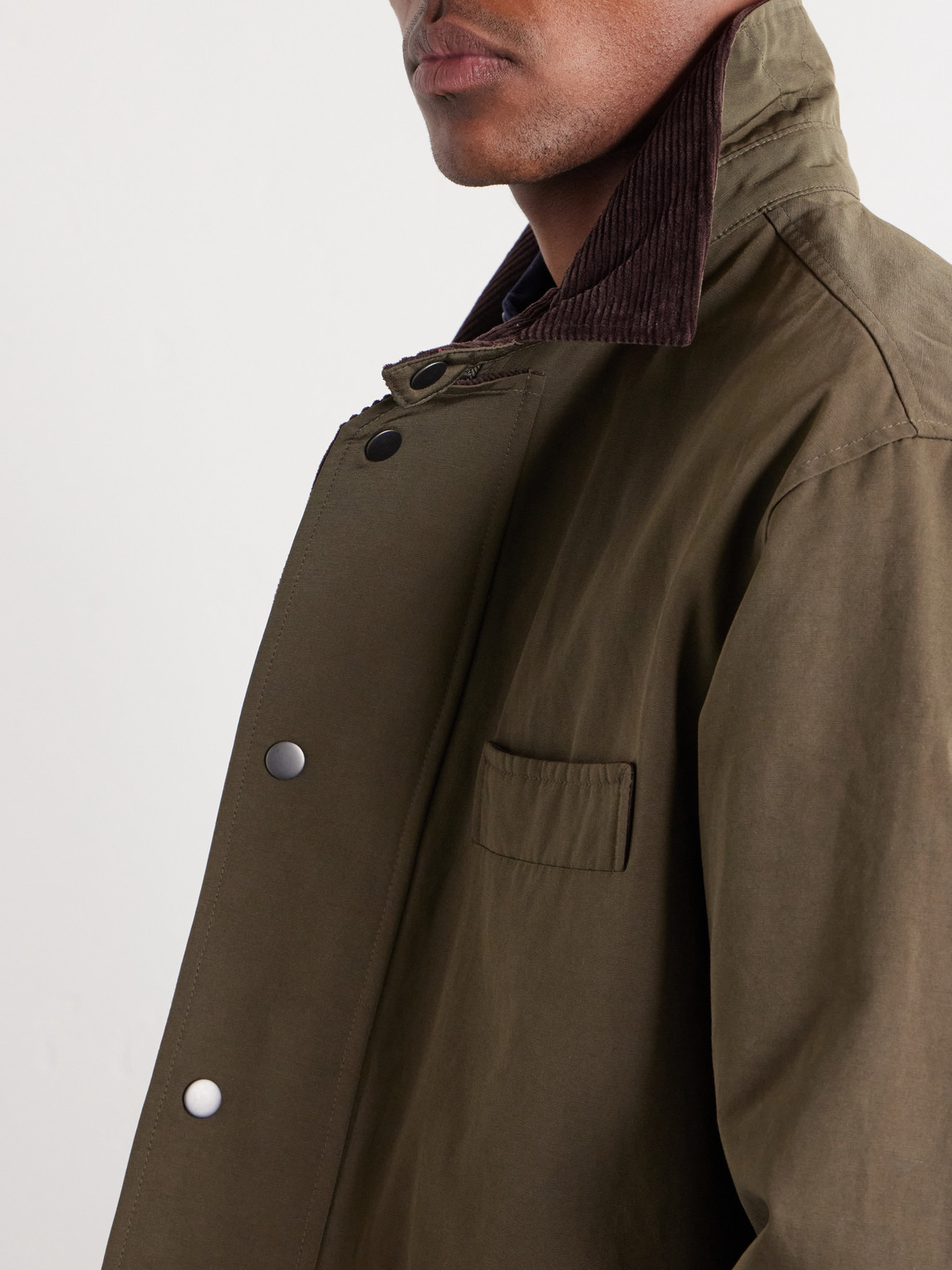 Royal Corduroy-Trimmed Cotton-Blend Canvas Jacket