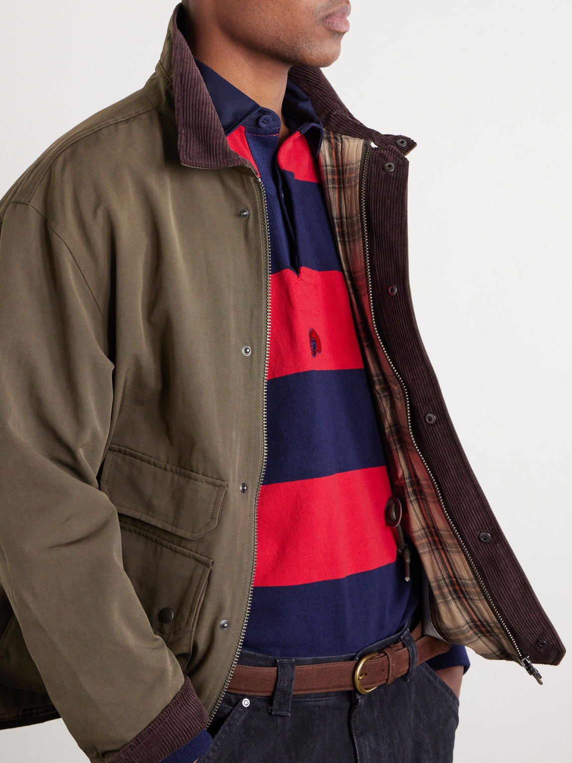 Royal Corduroy-Trimmed Cotton-Blend Canvas Jacket