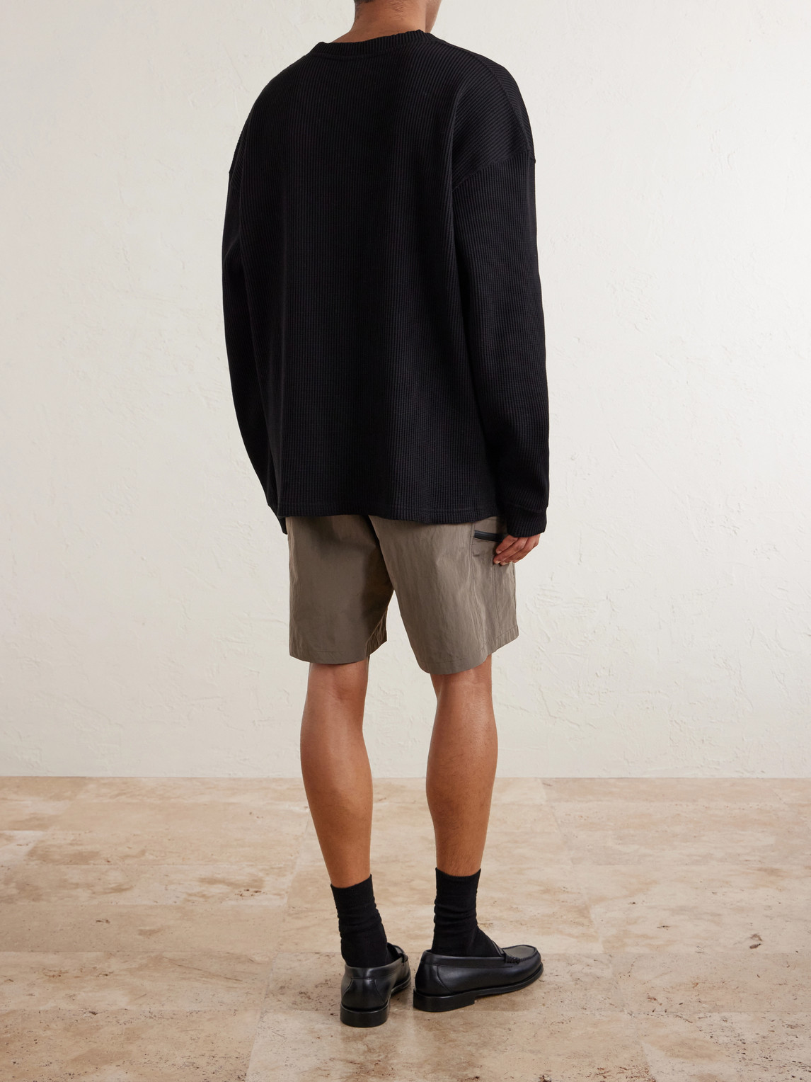 Oversized Waffle-Knit Cotton-Blend T-Shirt