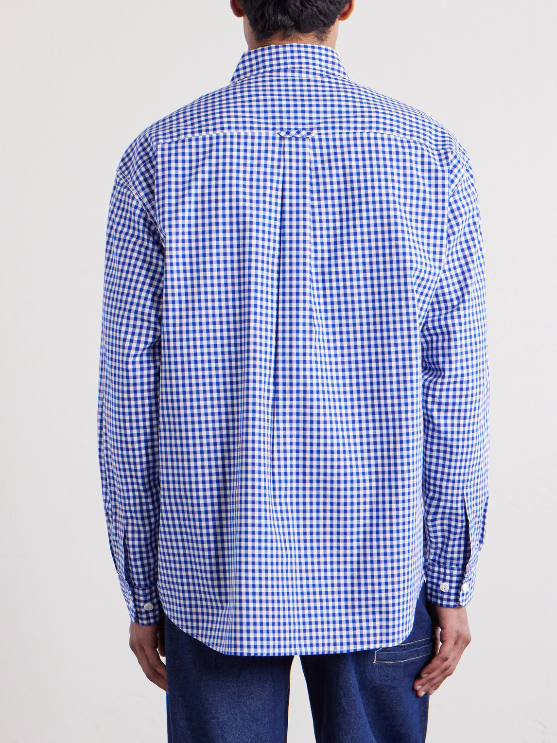  Frizmworks - Ease Gingham Cotton Shirt - Men - Blue - S 