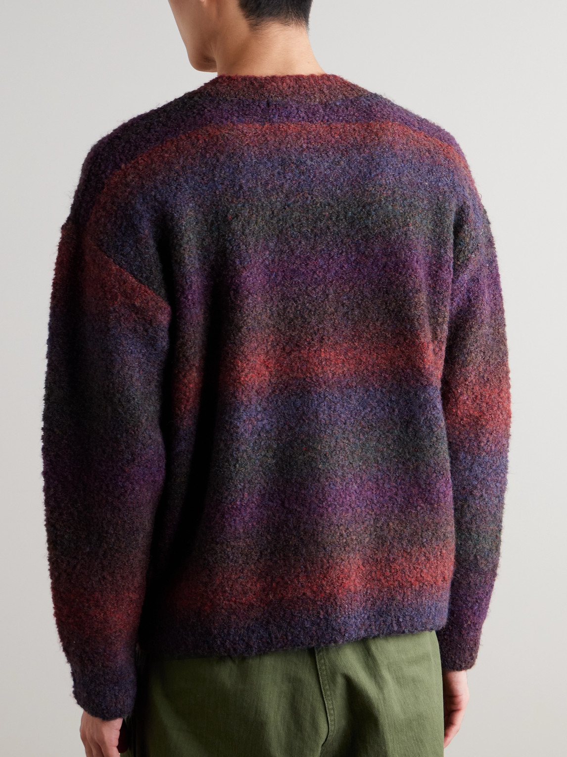  Frizmworks - Striped Bouclé Sweater - Men - Purple - L 