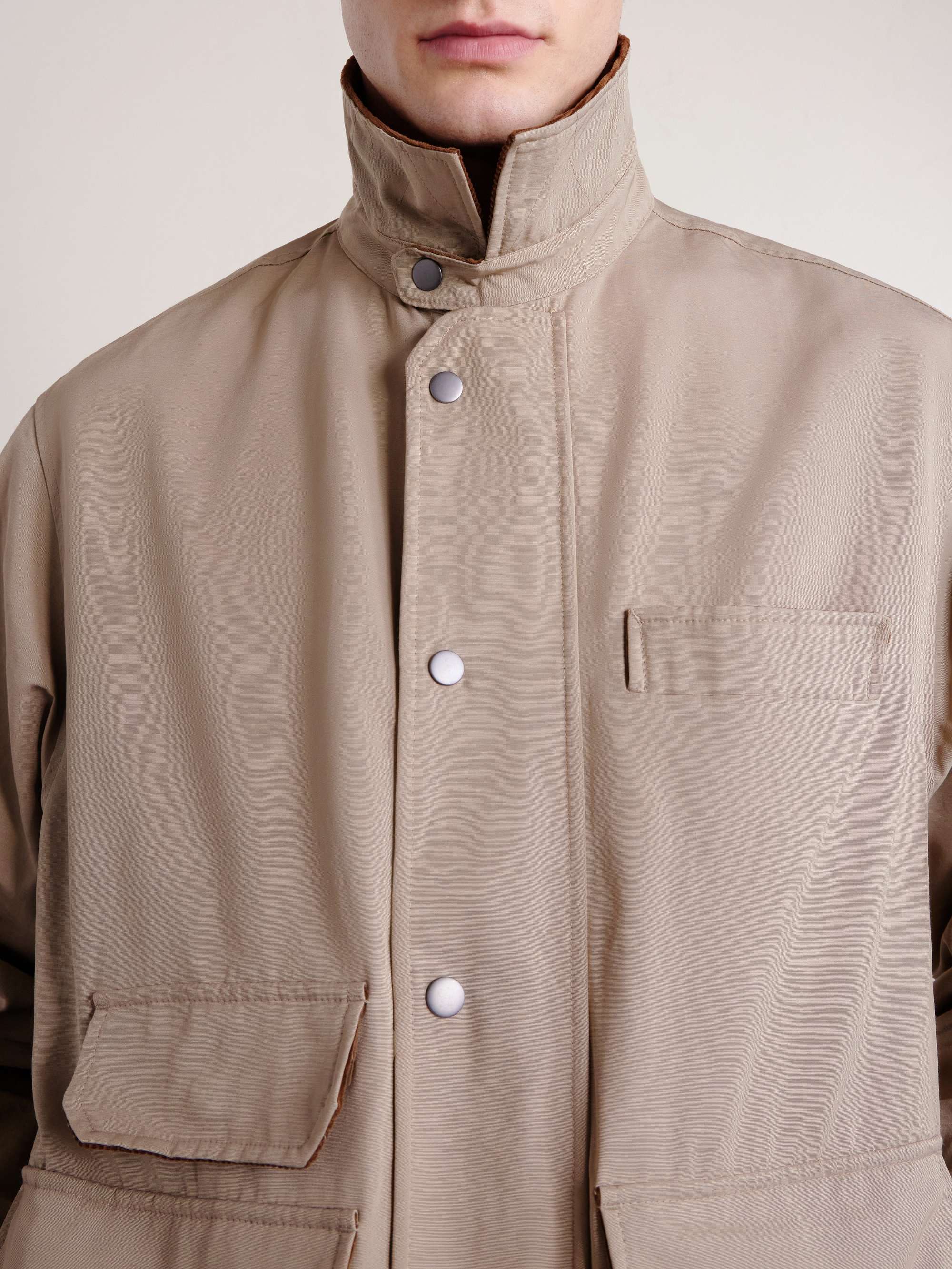 FRIZMWORKS ハンティングジャケット FRIZMWORKS Royal Hunting Corduroy-Trimmed Cotton-Blend Jacket for