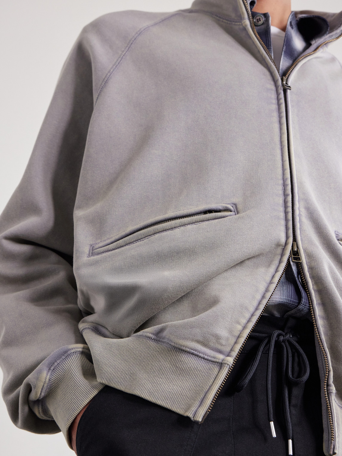 Cotton-Blend Jersey Zip-Up Sweatshirt
