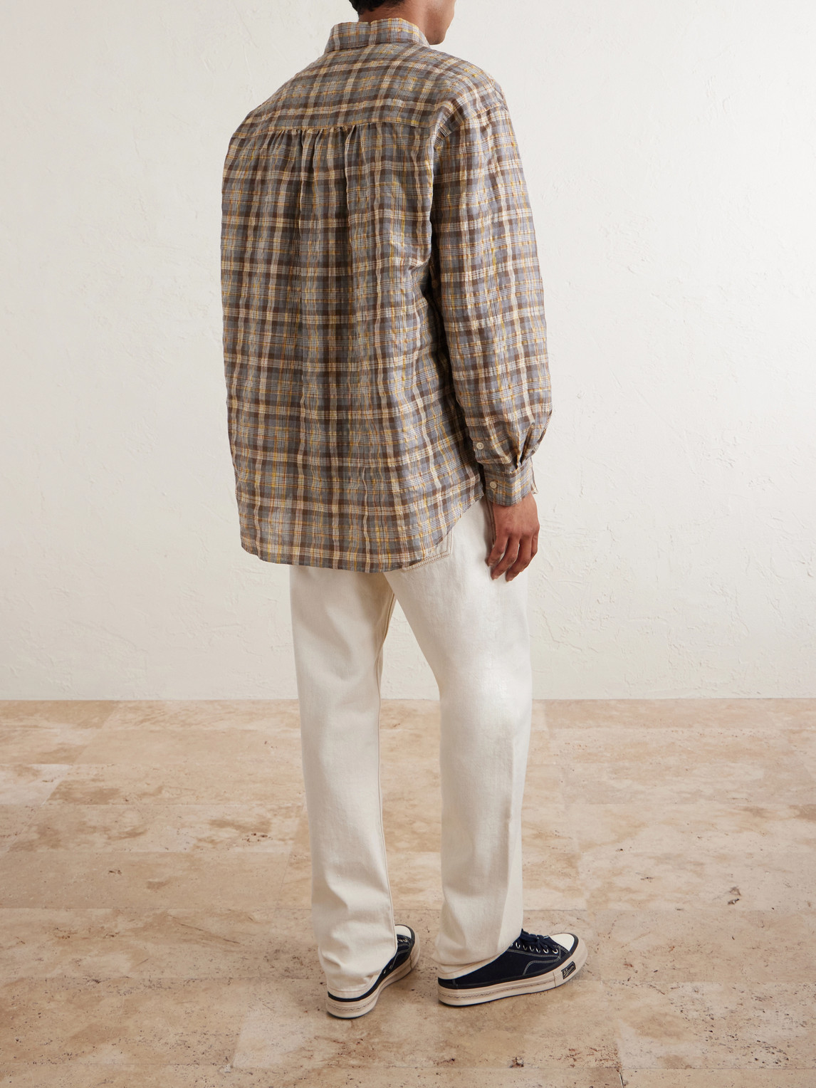  Frizmworks - Checked Woven Shirt - Men - Brown - M 
