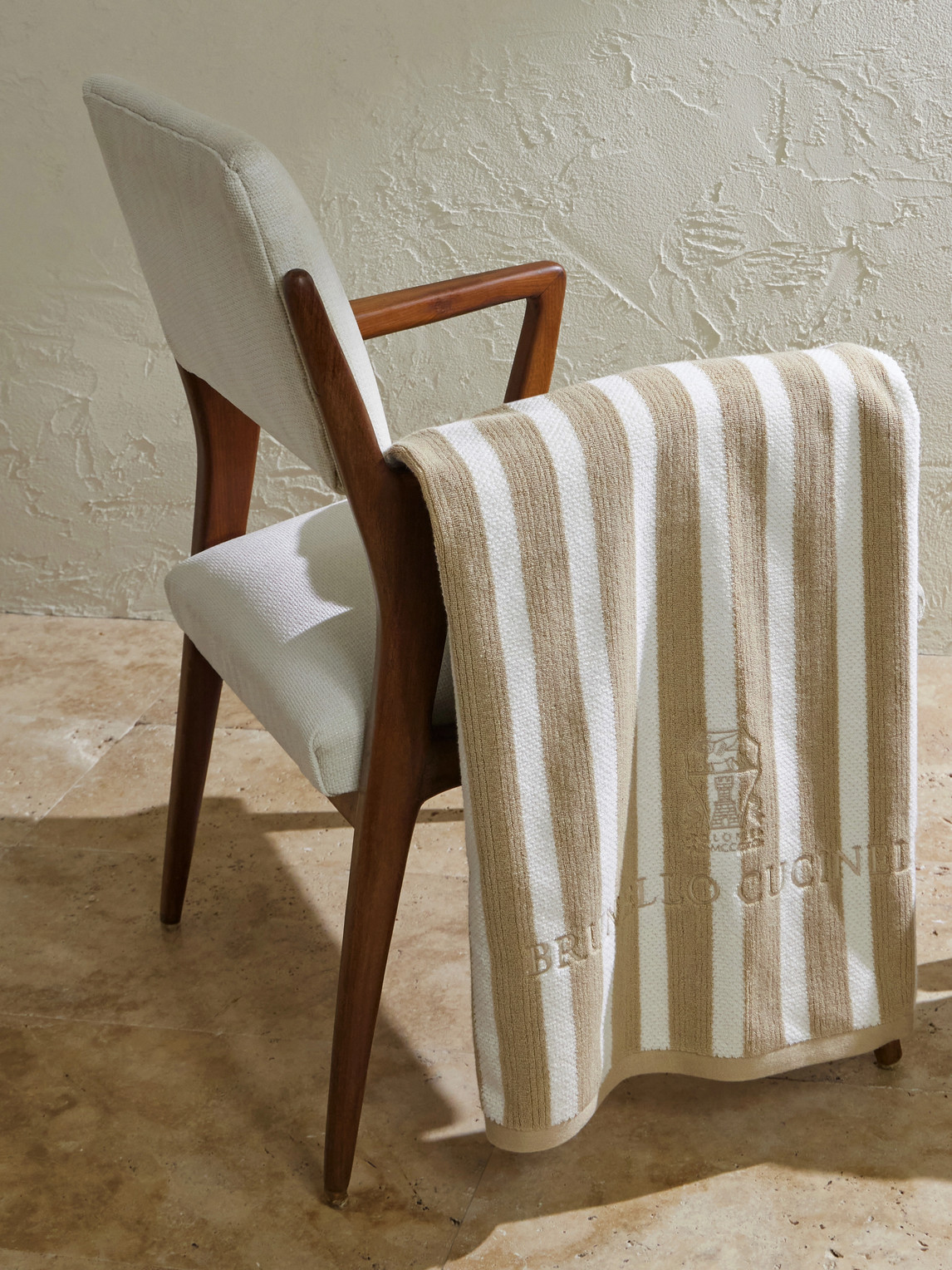 Logo-Embroidered Striped Cotton-Terry Beach Towel — 2