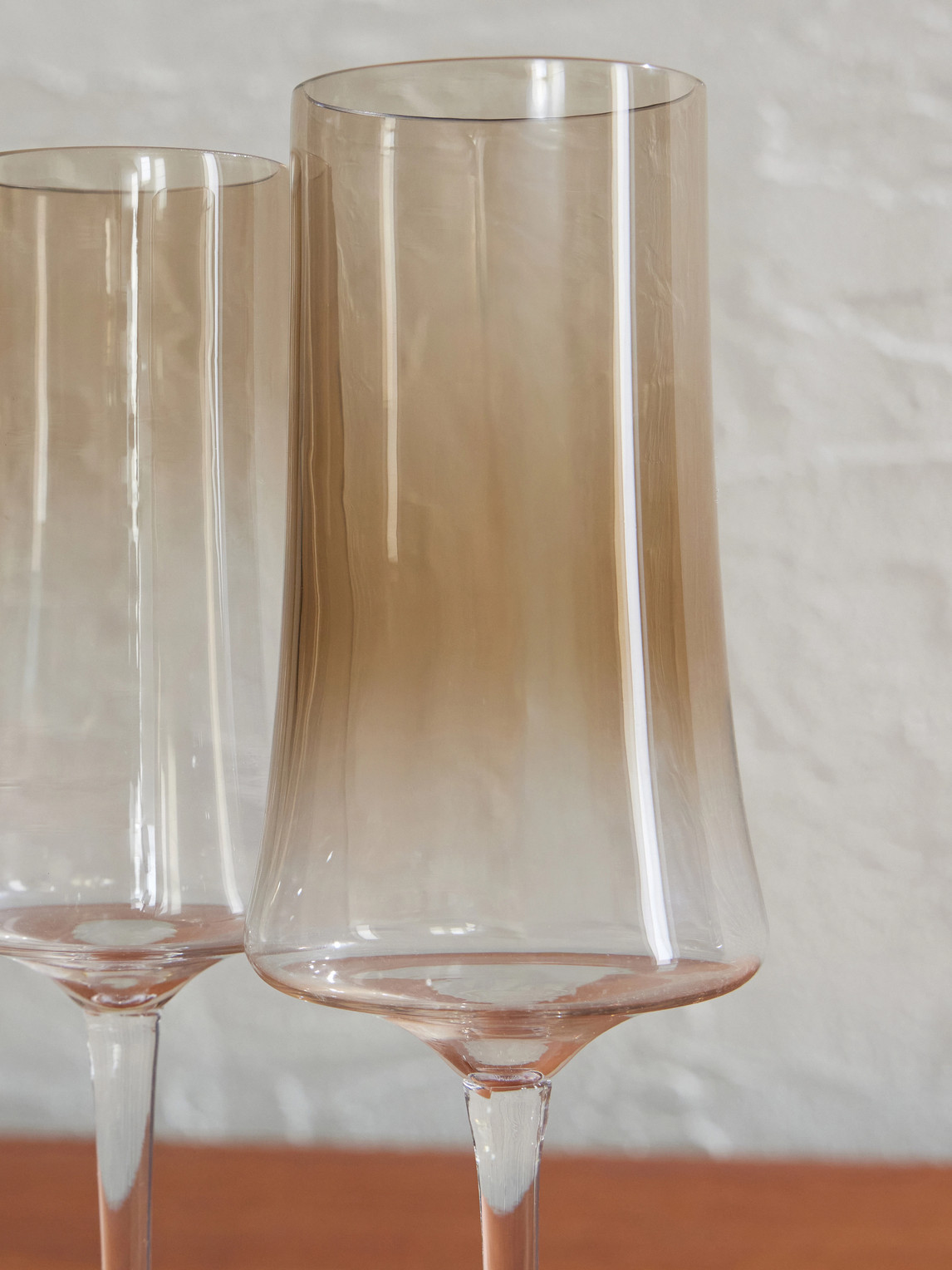  Brunello Cucinelli - Set Of Two Murano Glass Flute Glasses - Men - Brown 