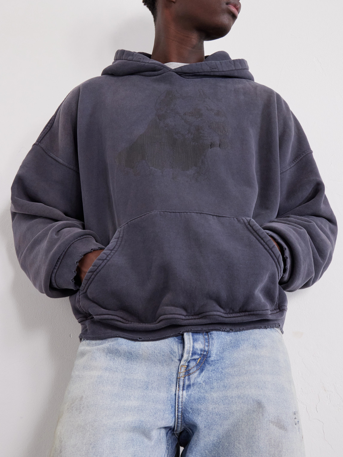 Enfants Riches Déprimés - Pit Bull Distressed Printed Cotton-Jersey Hoodie