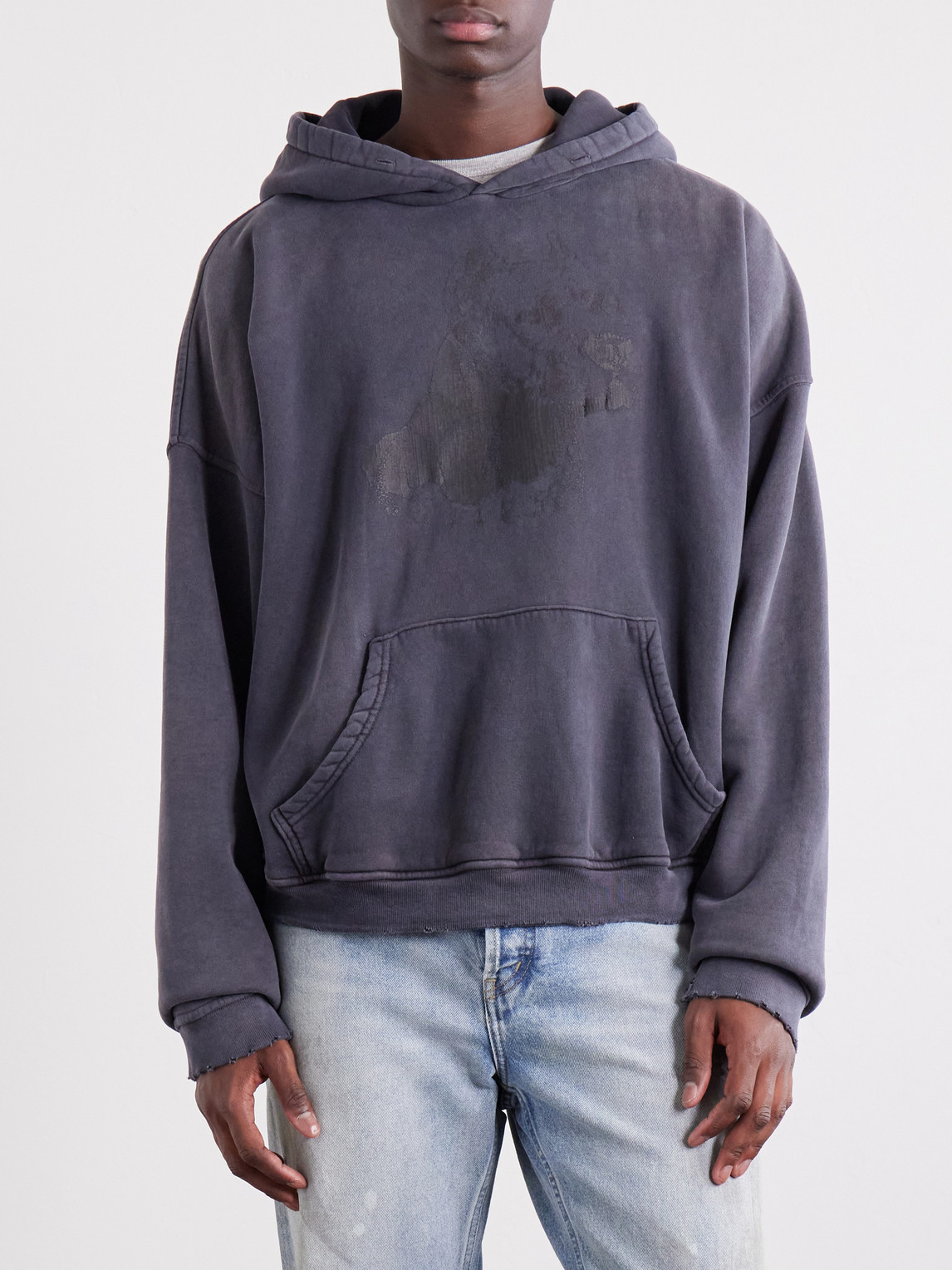 Enfants Riches Déprimés - Pit Bull Distressed Printed Cotton-Jersey Hoodie