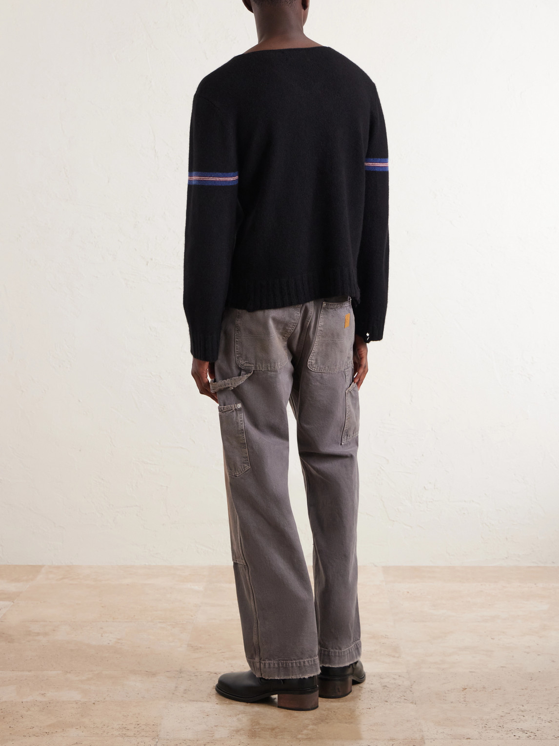 Enfants Riches Déprimés Distressed Striped Cashmere Sweater - Men | Thumbnail 4