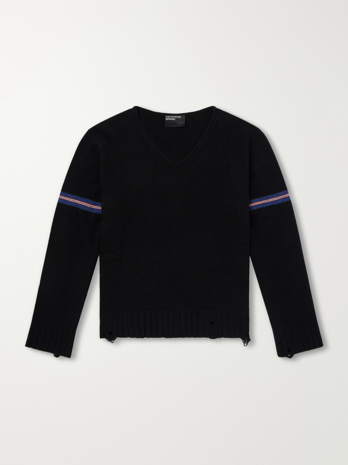Enfants Riches Déprimés Distressed Striped Cashmere Sweater - Men