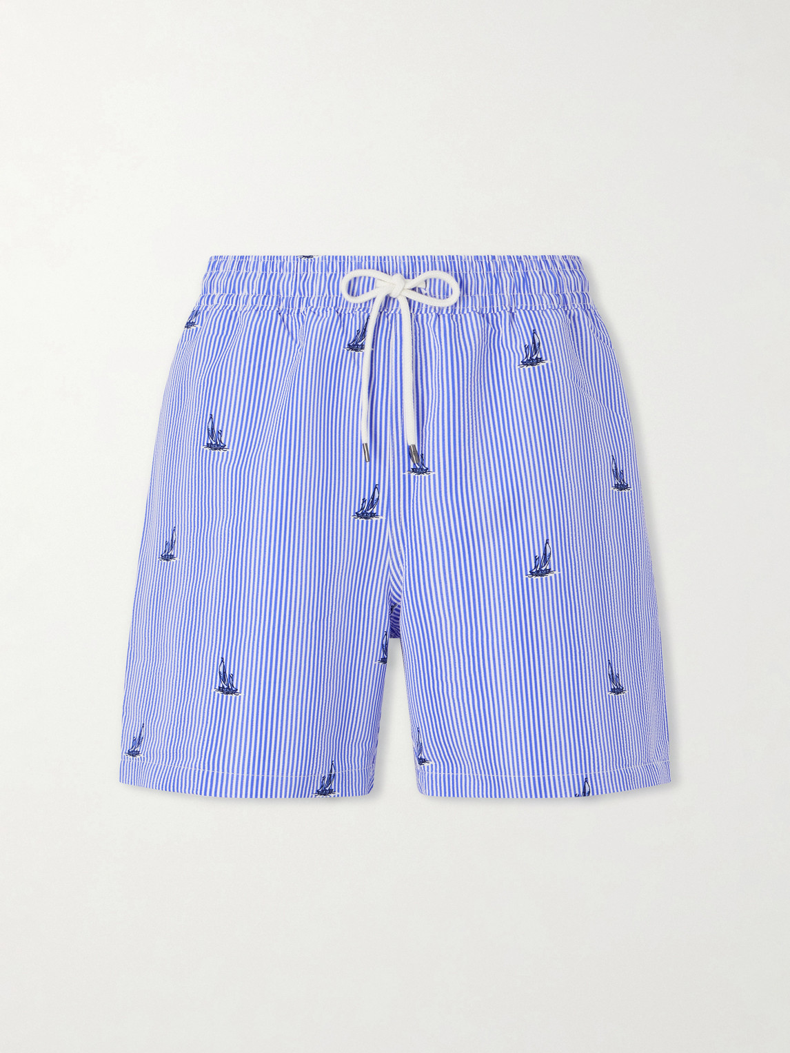 Polo Ralph Lauren Striped Straight-Leg Mid-Length Recycled-Seersucker Swim Shorts - Men | Thumbnail 4
