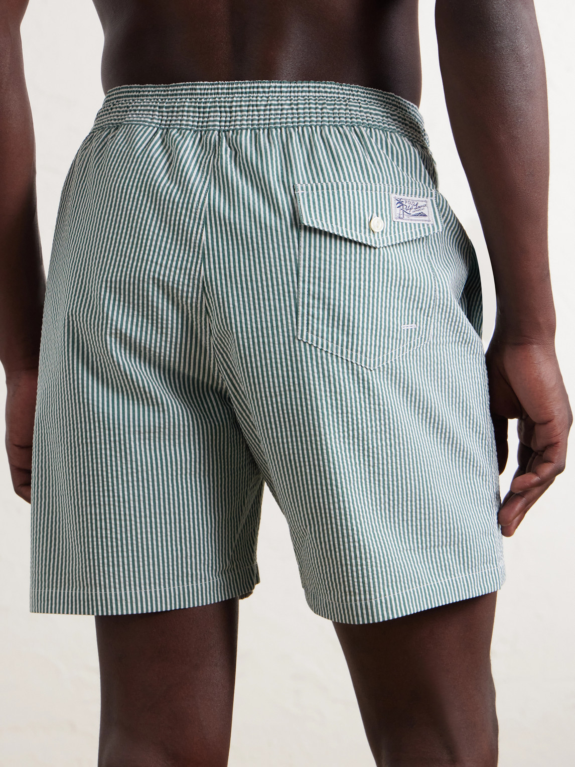  Polo Ralph Lauren - Traveler Striped Straight-leg Mid-length Cotton-blend Seersucker Swim Shorts - Men - Green - S 