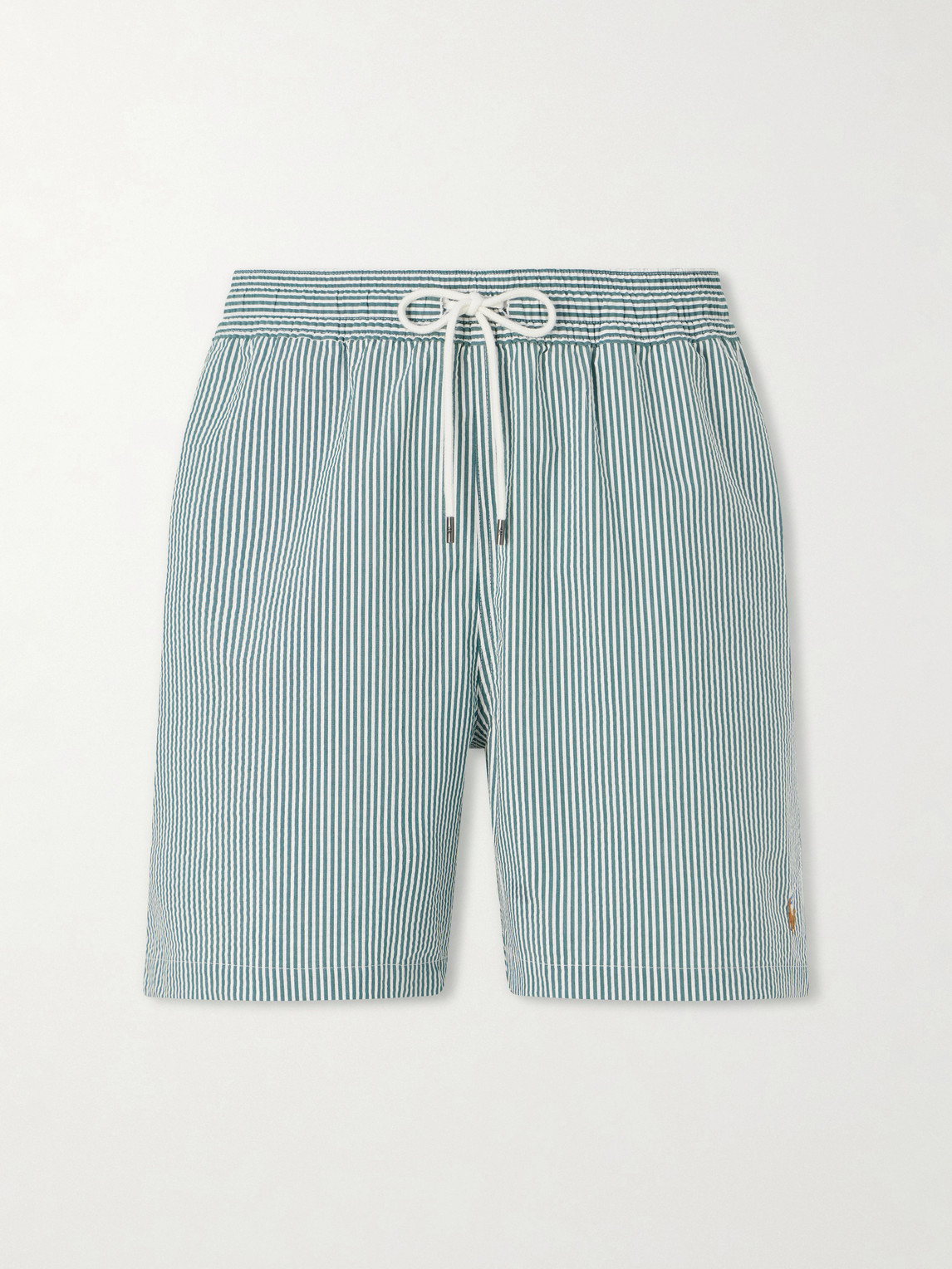 Polo Ralph Lauren Traveler Striped Straight-Leg Mid-Length Cotton-Blend Seersucker Swim Shorts - Men | Thumbnail 4 Polo Ralph Lauren Traveler Striped Straight-Leg Mid-Length Cotton-Blend Seersucker Swim Shorts - Men | Thumbnail 4