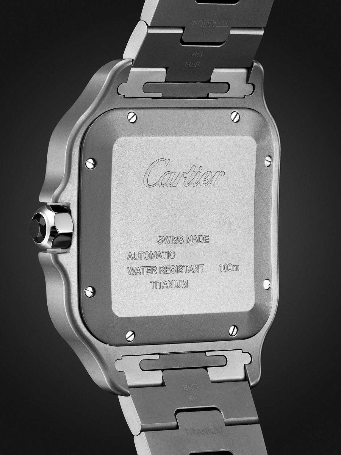  Cartier - Santos De Cartier Large Automatic 47.5mm Titanium And Alligator Watch, Ref. No. Crwssa0089 - Men - White 