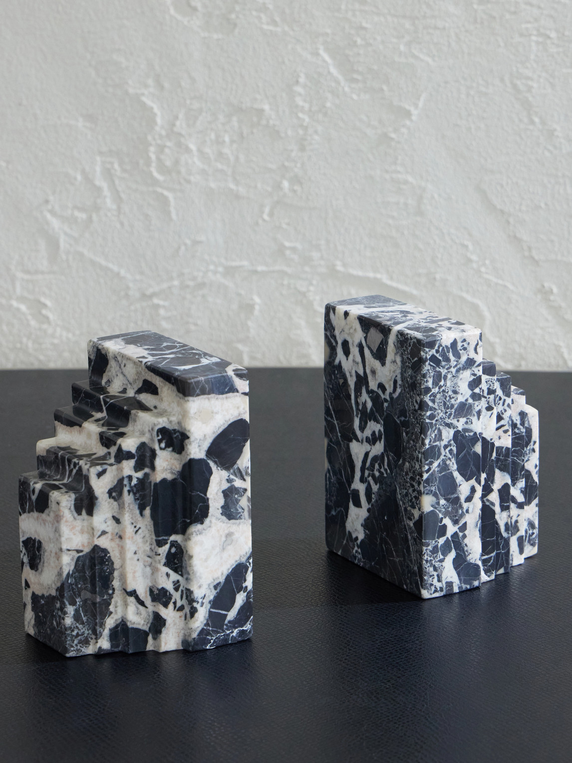 Soho Home Lola Two-tone Marble Bookend In Black