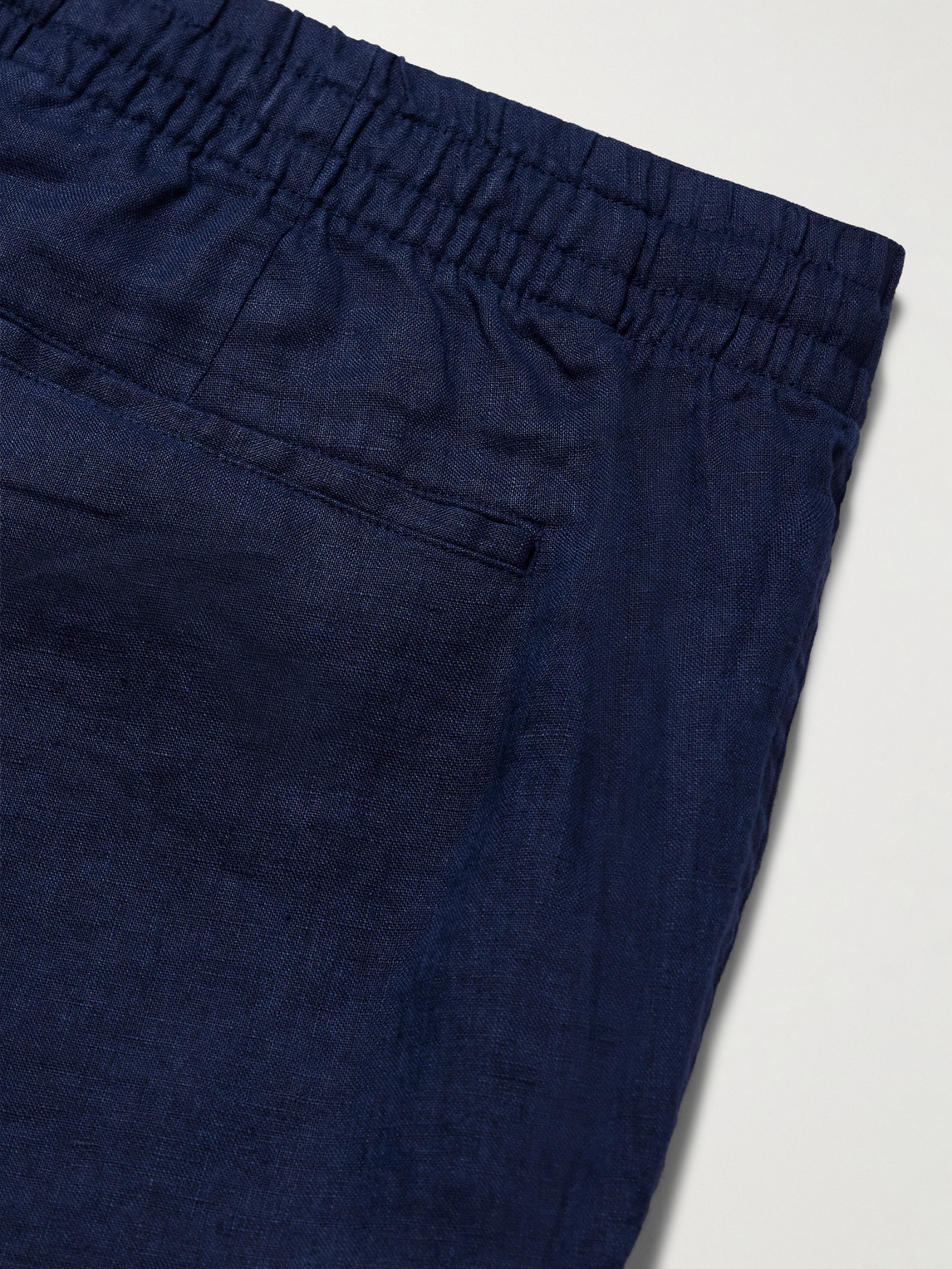 Prepster Straight-Leg Logo-Embroidered Linen Drawstring Shorts