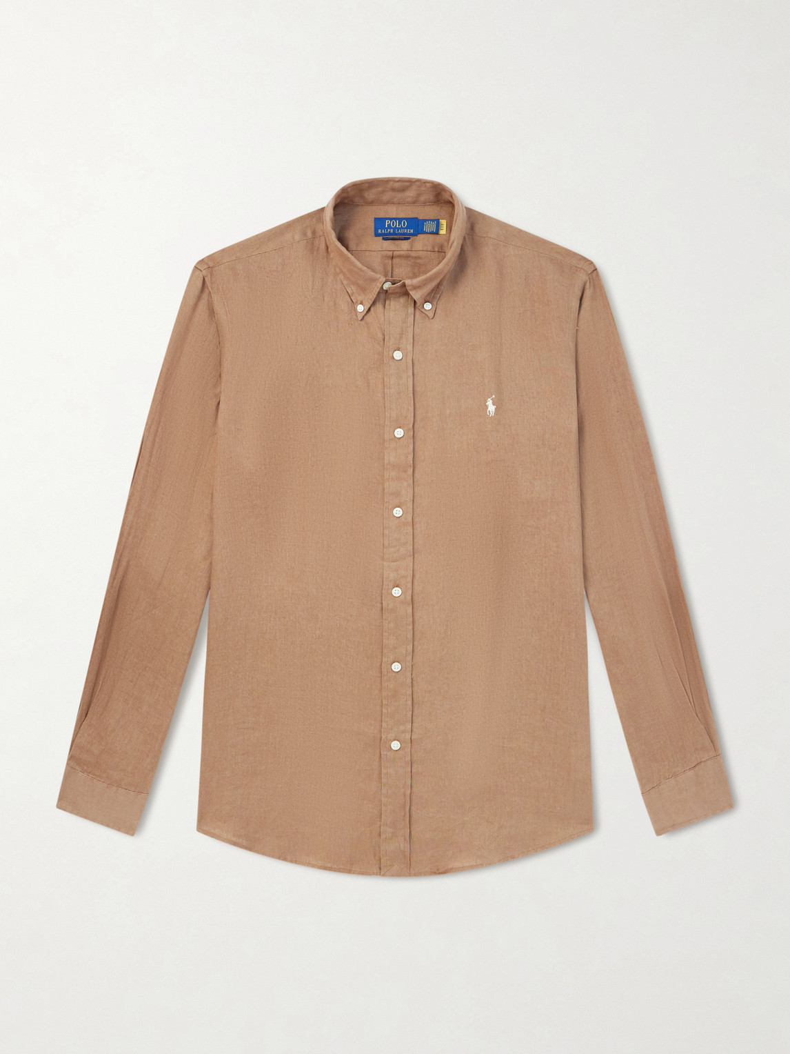 Polo Ralph Lauren Button-Down Collar Logo-Embroidered Linen Shirt - Men