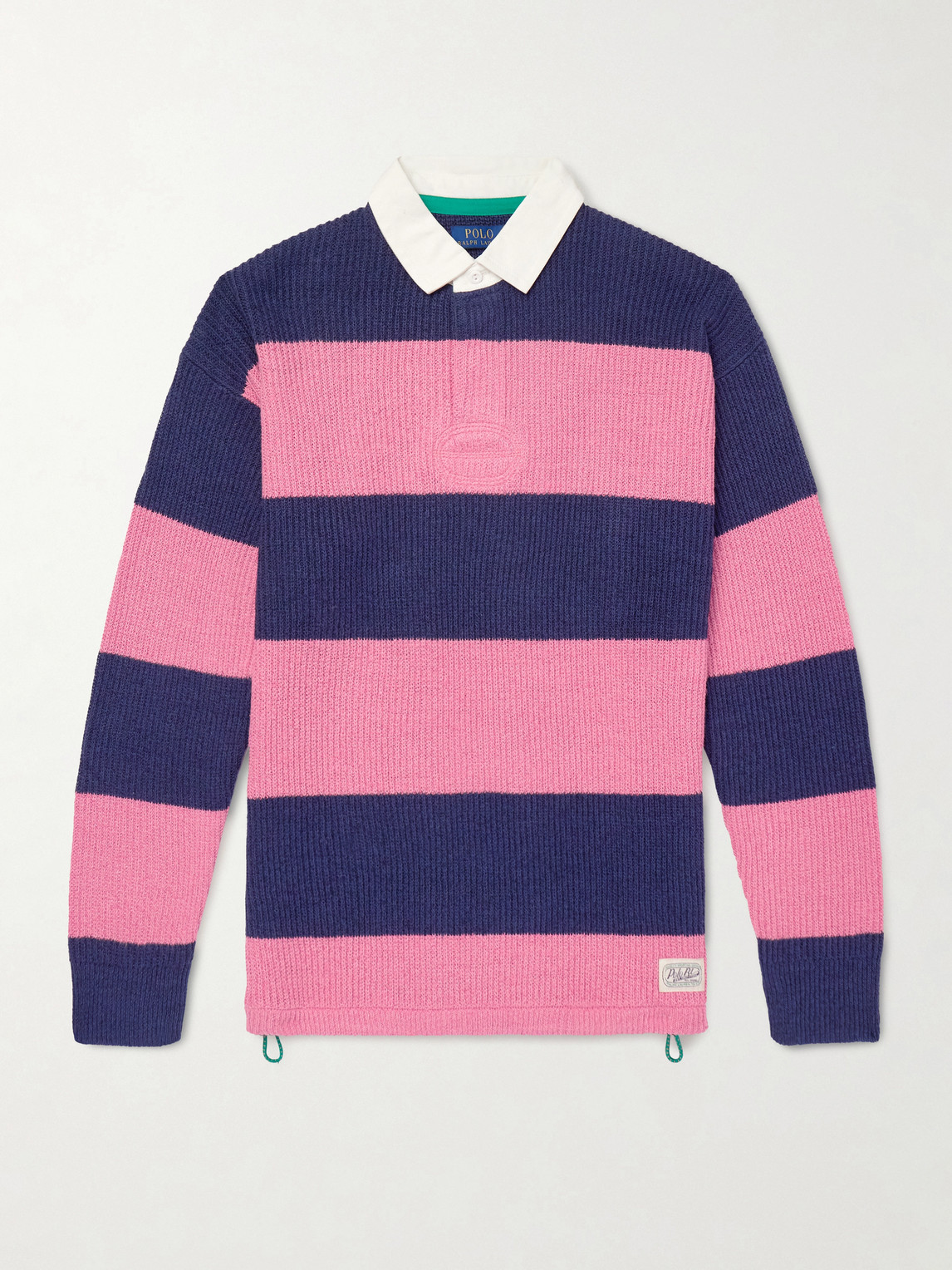 Polo Ralph Lauren Striped Ribbed Linen and Cotton-Blend Polo Shirt - Men