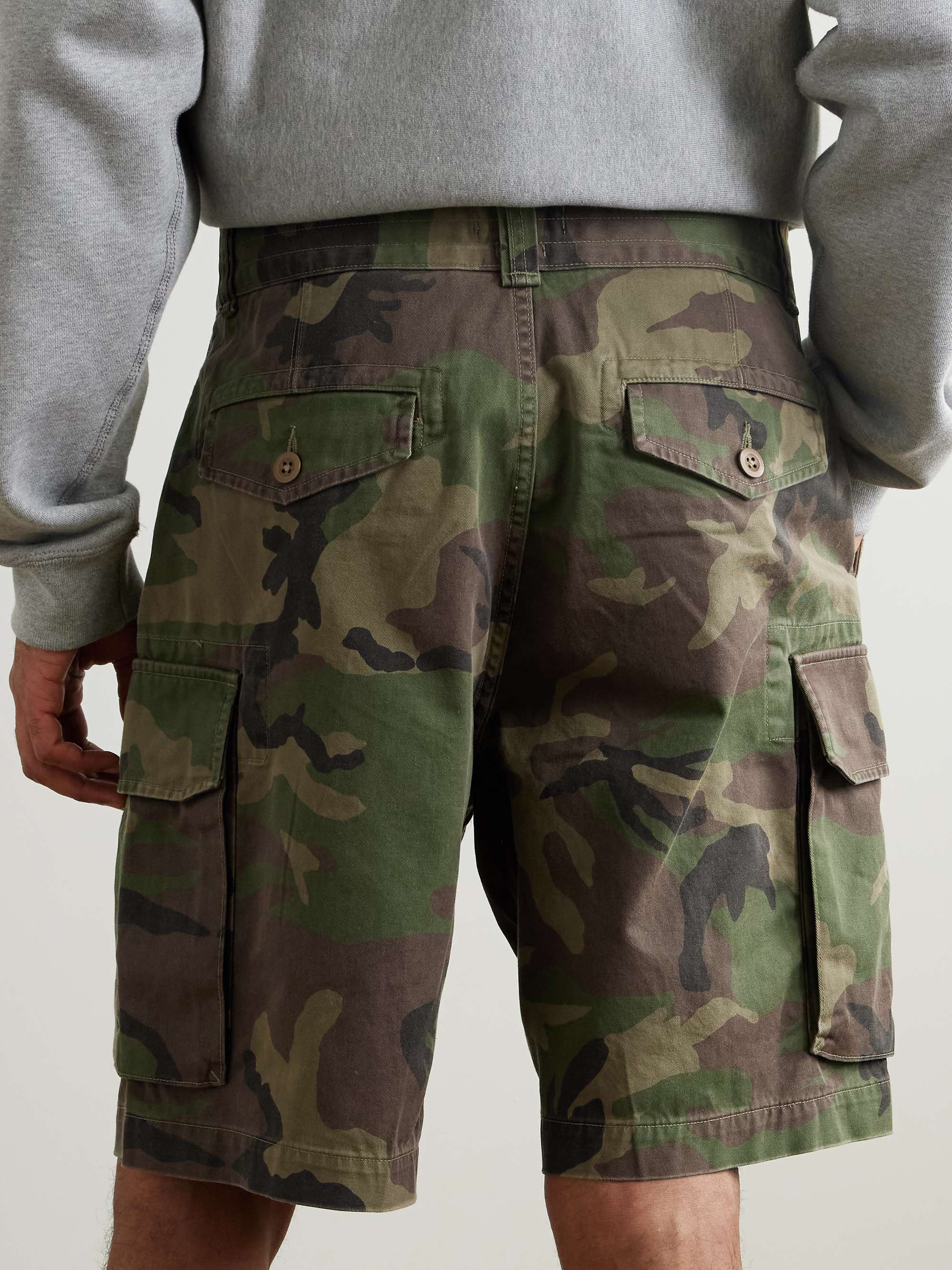 POLO RALPH LAUREN Wide-Leg Camouflage-Print Cotton-Twill Shorts POLO RALPH LAUREN Wide-Leg Camouflage-Print Cotton-Twill Shorts