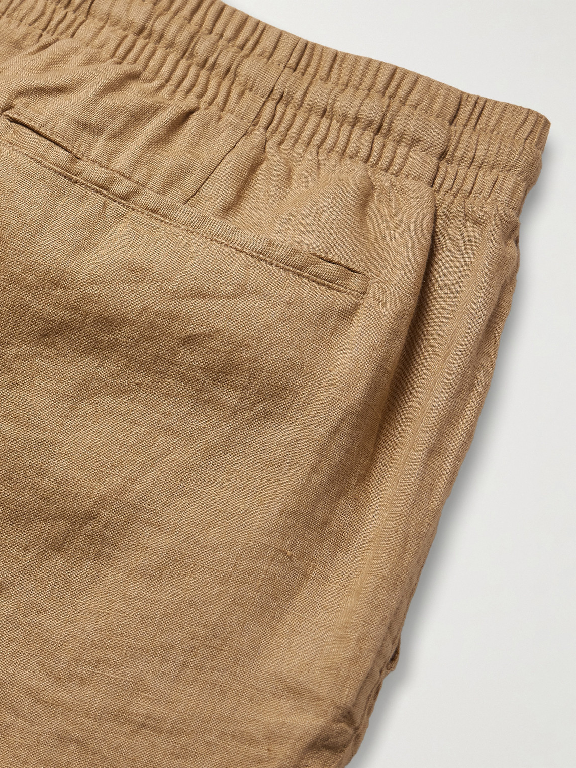 Prepster Straight-Leg Logo-Embroidered Linen Drawstring Shorts
