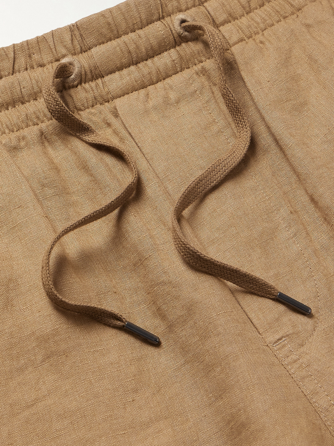 Prepster Straight-Leg Logo-Embroidered Linen Drawstring Shorts